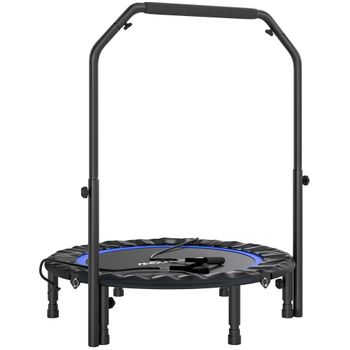SPORTNOW Cama Elástica Plegable Ø102 cm con Mango Ajustable Marco de Acero para Entrenamiento Piernas Cuerpo Azul y Negro
