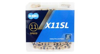 Kmc chaine de velo x11sl or noir 118 maillons