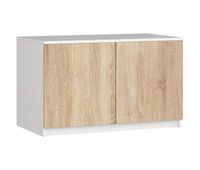 modulo superior de armario akord s90 blanco 90 cm 2 puertas color roble sonoma mate 2 estantes 90x51x55 cm