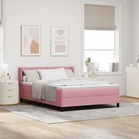 vidaxl cama tipo box spring con cabecera rosa 200 x 140 cm terciopelo