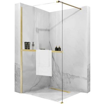 Pared De La Ducha Rea Aero Brush Gold 100 +estantería Evo