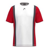 camiseta head club 25 tech blanco rojo junior