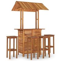 juego muebles de bar de jardin 5 pzas madera maciza de acacia vidaxl