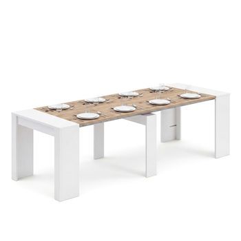 Mesa Consola Extensible 50-235x90 Cm Denis Blanco Artik (blanco Mate) - Alpine Oak 51 X 78 X 90 Cm