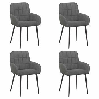 Sillas De Comedor 4 Uds. Terciopelo Gris Oscuro 57 X 50 X 85 Cm Vidaxl