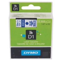 dymo 45014 s0720540 original label tape 12mm x 7m blue on white