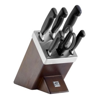 ZWILLING VIER STERNE 7-pzs, Taco de cuchillos, Marrón