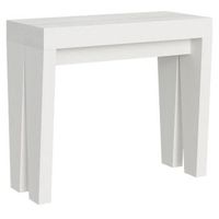 consola extensible fresno blanco 14 personas 40 a 300 cm sambo-soporte 2 pies