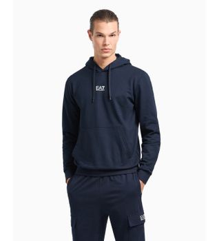EA7 para hombre. 8NPM32_PJVRZ Sudadera con capucha de algodón Core Identity marino (L), Casual, Manga larga