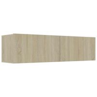 mueble tv  mueble de salon  mesa de tv madera contrachapada color roble 120x30x30 cm