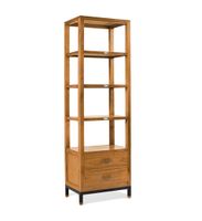 libreria de madera de mindi marron y hierro negro alt 190 cm