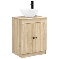 juego de muebles de bano roble sonoma madera de ingenieria vidaxl