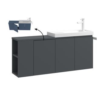 Mueble Para Lavabo  - 110 X 22 X 45 Cm - Antracita Mate
