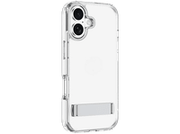 funda movil - cellularline clear stand para iphone 17 esquinas reforzadas anti-amarilleo con soporte integrado antibacteriana transparente