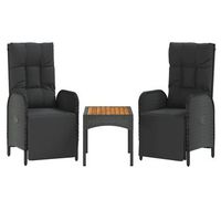 sillas reclinables jardin 2 uds con mesa ratan sintetico negro cfw412841