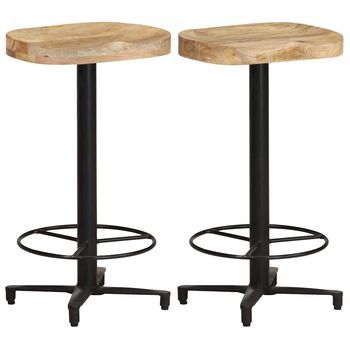 Taburetes De Cocina 2 Unidades Madera Maciza De Mango 66 Cm Vidaxl