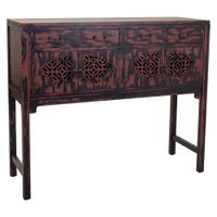 recibidor de madera rojo 120x40x102