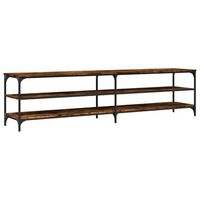 mueble de tv metal y contrachapada roble ahumado 200x30x50cm
