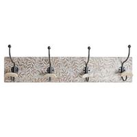 perchero pared mango hierro 76x14x21 tallado