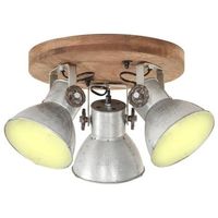 lampara de techo industrial 25 w plateado 42x27 cm e27 vidaxl