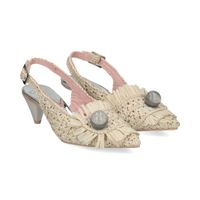 ras zapatos de tacon medio mujer - beige talla 39