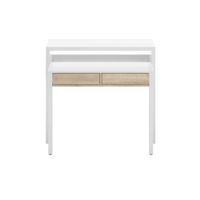 mesa escritorio extensible con 2 cajones - l100 cm - efecto roble