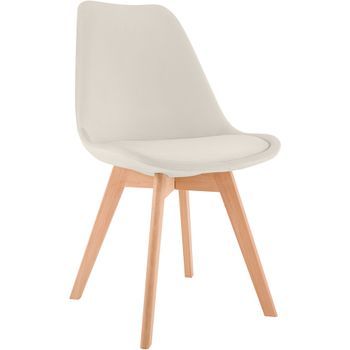 Silla De Comedor Linares Elegante Y Cómoda Para Tu Hogar Terciopelo Beige 50x49x83 Cm Clp
