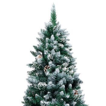 Árbol De Navidad Artificial Con Piñas Y Nieve Blanca 210 Cm