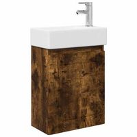 modulo de bano con griferia roble ahumado 455 x 255 x 84 cm vidaxl