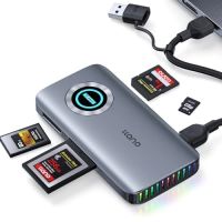 llano r604 lector de tarjetas 4 en 1 de alta velocidad usb 32 gen 2 10 gbps aleacion de aluminio ranura cfe ab sd tf d
