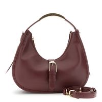 mini bolso efecto piel lisa con ribetes bordeaux taglia unica