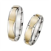 alianzas oro amarillo y blanco con diamantes ancho 5 mm