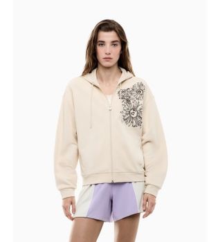 EA7 para mujer. 7W001000_AF20758 Sudadera con capucha Graphic Series en beige (S), Casual, Algodón, Manga larga