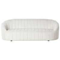 sofa 3 plazas terciopelo asiento acolchado respaldo bajo retro contemporaneo blanco crema malung