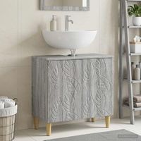 vidaxl mueble de lavabo para bano delft sonoma gris