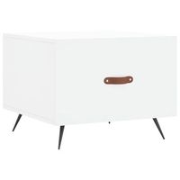 mesa de centro de diseno moderno y contemporaneo con cajon 50 x 50 x 40 cm madera de ingenieria blanca y hierro dec037882