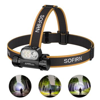 Linterna Frontal SOFIRN HS22 SFT25R LED 2500lm 18650 4000mAh, Ajuste de Temperatura de Color Continuo de 2700-6000K, Interruptor Doble