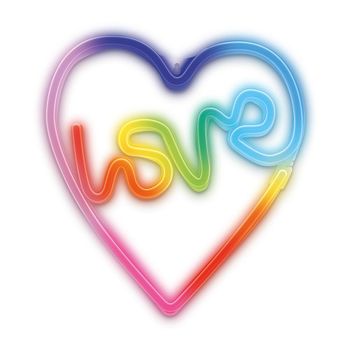 Neón LED RGB AMOR EN EL CORAZÓN Signo Luz USB LED Luz Hogar Luz Luz Nocturna Amor en Corazón Cambio de Color en el Control Remoto Luces Decorativas de Pared Dormitorio Decoración