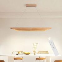 lampara colgante comedor 90cm lampara colgante de madera moderna regulable con control remoto zmh