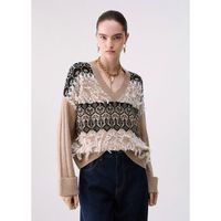 liu jo jersey punto jacquard con bordados joya para mujer