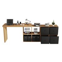 escritorio esquinero mesa de ordenador giratoria 360 120x48x78cm con 4 cajones y 4 estantes mdf reforzado 4cm blanco