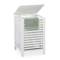 cesta de ropa en nogal con saco natural