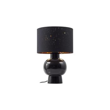 Lámpara de mesa de textura, tela, tejido, seda negro