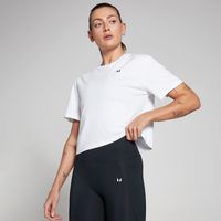 camiseta corta cuadrada de manga corta basics para mujer de mp - blanco - m