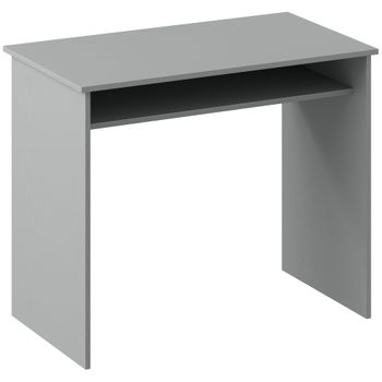 HOMCOM Escritorio para ordenador sobrio depurado compacto con 1 balda, tablero de partículas, dim. 90l x 50P x 74H cm, gris   Aosom España