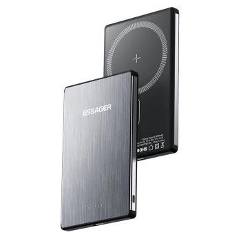 MENSAJE AKD-YD52 20W 5000mAh Poder Bank Magnético inalámbrico externo con 1 entrada y 2 salidas de carga rápida para iPh