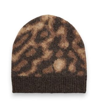 Lauren Ralph Lauren para mujer. 454P23532001 Gorro de punto con motivo de ocelote animalprint (OSFA), Casual, Animal print, Tela