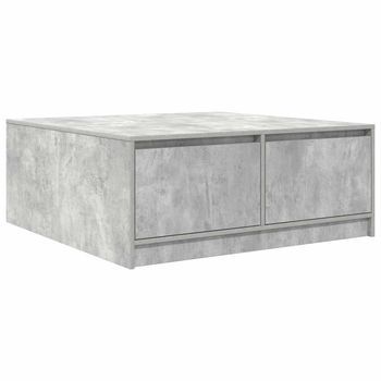Mesa De Centro，mesa Auxiliar，mesita De Centro Con Cajones Gris Hormigón 100x100x40 Cm