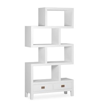 Librería de madera de mindi blanco alt. 190 cm