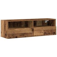 mueble de tv montado en la pared madera vieja 100 x 30 x 30 cm vidaxl